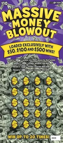 Massive Money Blowout scratch-off ticket