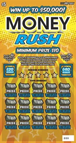 Money Rush scratch-off ticket