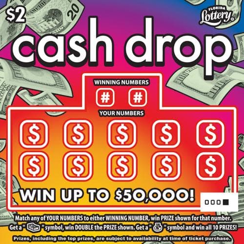 CASH DROP scratch-off ticket