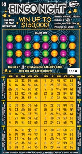 BINGO NIGHT scratch-off ticket