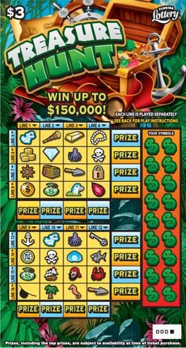 TREASURE HUNT scratch-off ticket