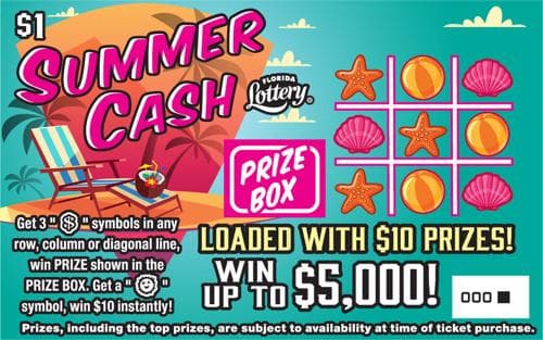 SUMMER CASH scratch-off ticket