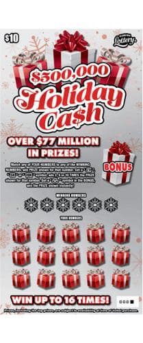 $500,000 HOLIDAY CA$H scratch-off ticket