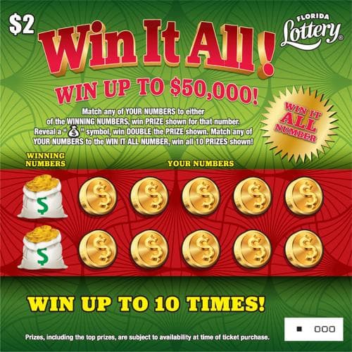 WIN IT ALL! scratch-off ticket