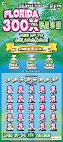 FLORIDA 300X THE CASH scratch-off ticket