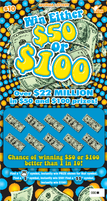 WIN EITHER $50 OR $100 scratch-off ticket