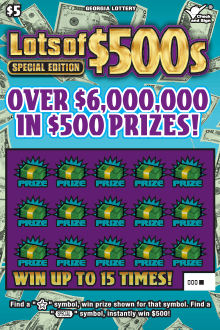 Lots of $500s SPECIAL EDITION scratch-off ticket