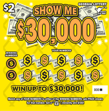 SHOW ME $30,000 scratch-off ticket