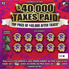 $40,000 TAXES PAID scratch-off ticket