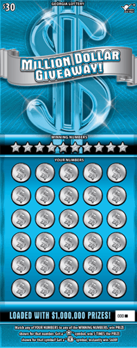 MILLION DOLLAR GIVEAWAY! scratch-off ticket