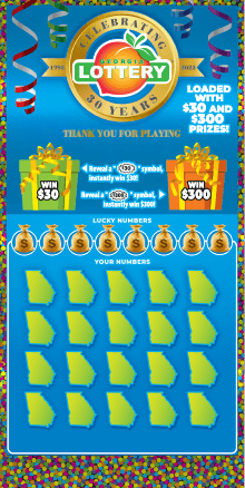 GEORGIA LOTTERY - CELEBRATING scratch-off ticket