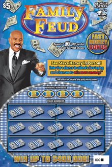 FAMILY FEUD scratch-off ticket