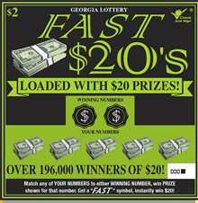 FAST $20'S scratch-off ticket