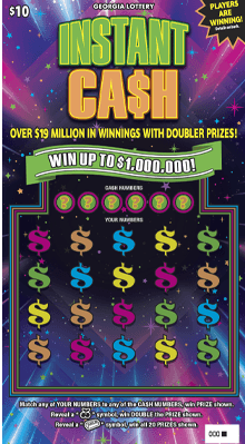 INSTANT CA$H scratch-off ticket