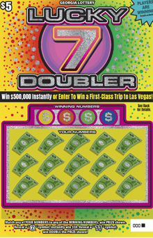 LUCKY 7 DOUBLER scratch-off ticket