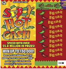 SPICY HOT CASH scratch-off ticket