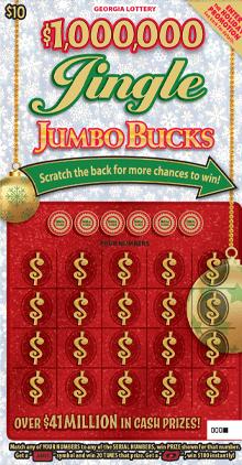 $1,000,000 Jingle JUMBO BUCKS scratch-off ticket