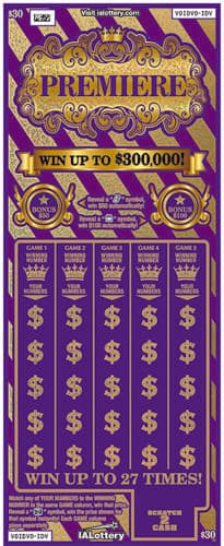 Premiere scratch-off ticket
