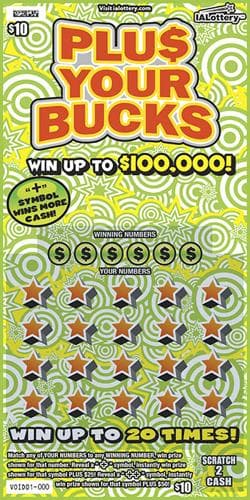 Plu$ Your Bucks scratch-off ticket