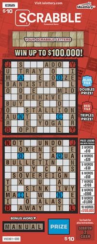 SCRABBLE™ Crossword Game scratch-off ticket