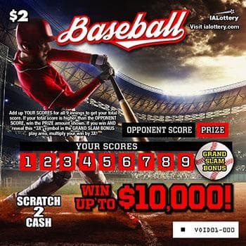 Baseball scratch-off ticket
