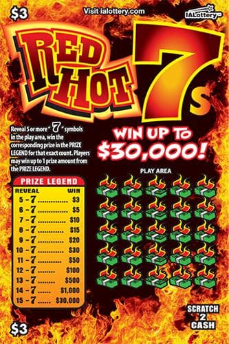NEW!Red Hot 7s scratch-off ticket