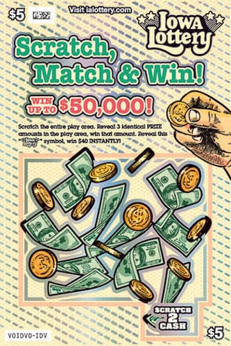 Scratch, Match & Win! scratch-off ticket