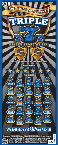 Triple 777 scratch-off ticket