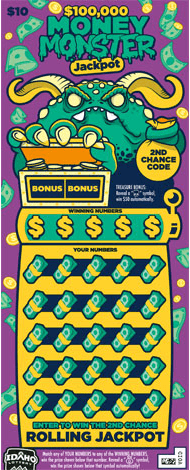 $100,000 Money Monster Jackpot scratch-off ticket