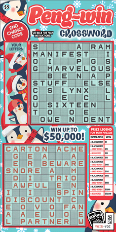 Peng-Win Crossword scratch-off ticket