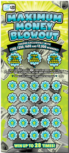 Maximum Money Blowout scratch-off ticket