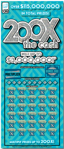 200X the Cash scratch-off ticket