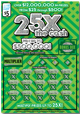 25X the Cash scratch-off ticket