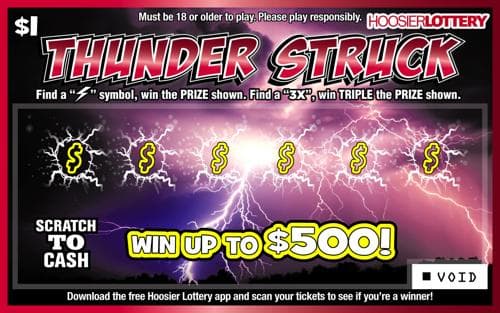 THUNDER STRUCK scratch-off ticket