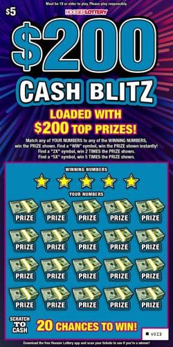 $200 CASH BLITZ scratch-off ticket
