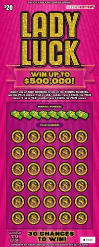 LADY LUCK scratch-off ticket