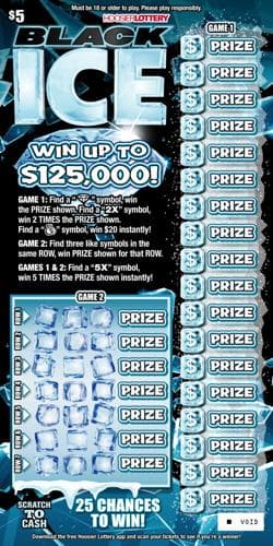 BLACK ICE scratch-off ticket