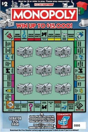 MONOPOLY scratch-off ticket