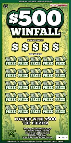 $500 WINFALL scratch-off ticket