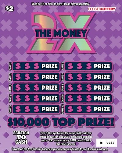 2X THE MONEY scratch-off ticket