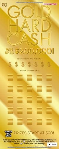 GOLD HARD CASH scratch-off ticket