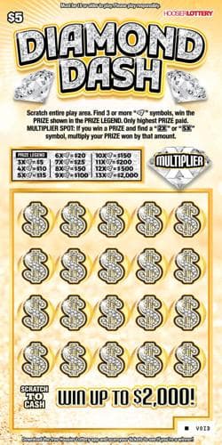 DIAMOND DASH scratch-off ticket