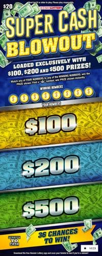 SUPER CASH BLOWOUT scratch-off ticket