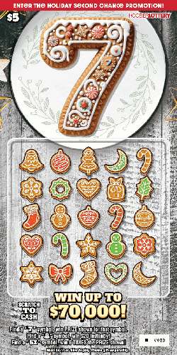 HOLIDAY 7S scratch-off ticket