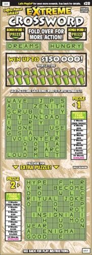 EXTREME CROSSWORD scratch-off ticket