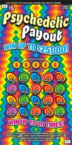 PSYCHEDELIC PAYOUT scratch-off ticket