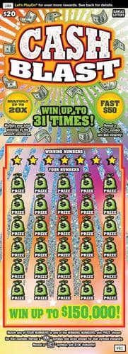 CASH BLAST scratch-off ticket