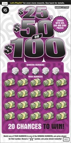 $25, $50 OR $100 scratch-off ticket