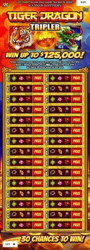 TIGER AND DRAGON TRIPLER scratch-off ticket