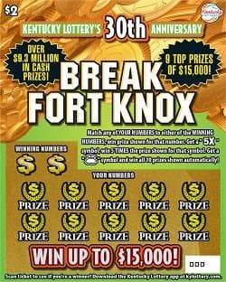 $2 Break Fort Knox scratch-off ticket